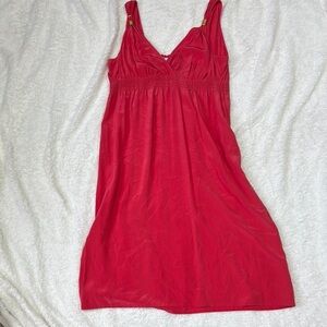 Gerard Darel Red Chemise Dress with Empire Waist